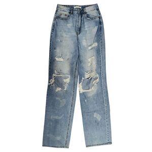 PACSUN Jeans Womens 26 Light Blue 90's Boyfriend Distressed Bleach Spots Casual